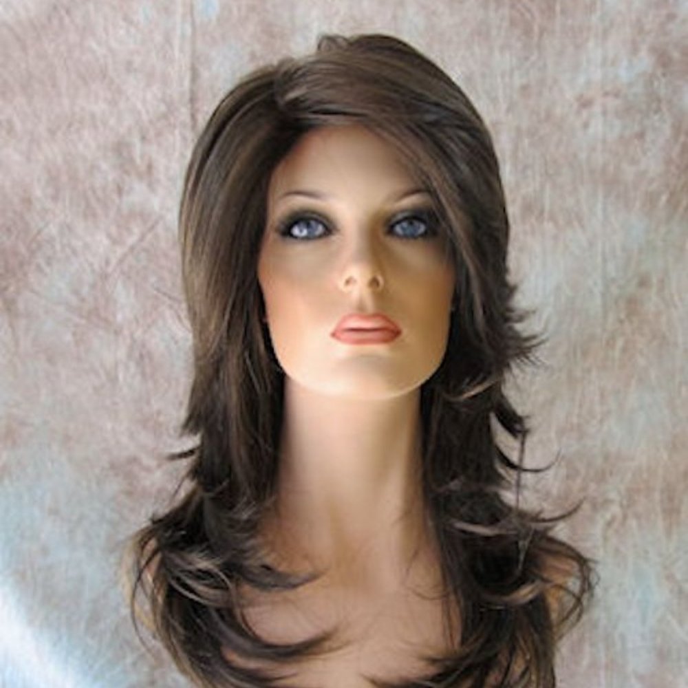 Tarah 8H15 Long Layers Shag Style Medium Brown Mix Adora Wigs
